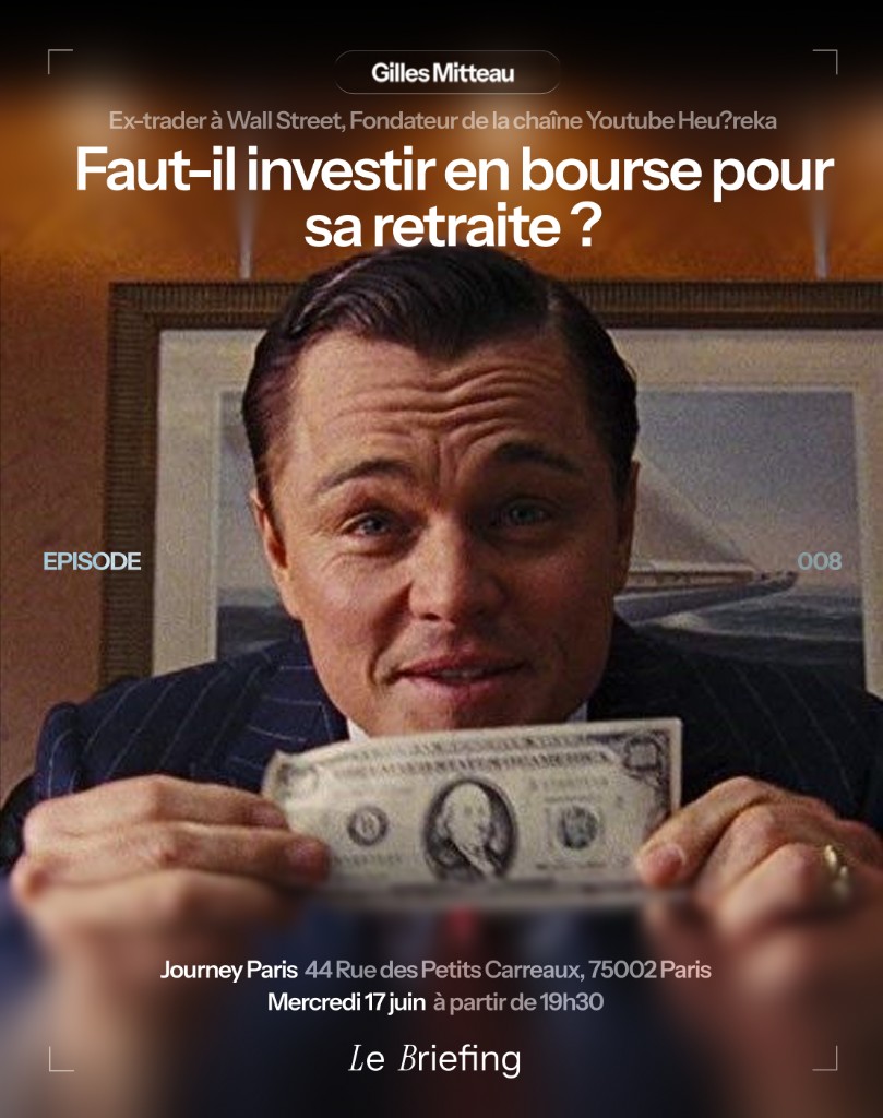 Affiche — Faut-il investir en bourse pour sa retraite ?, avec Gilles Mitteau