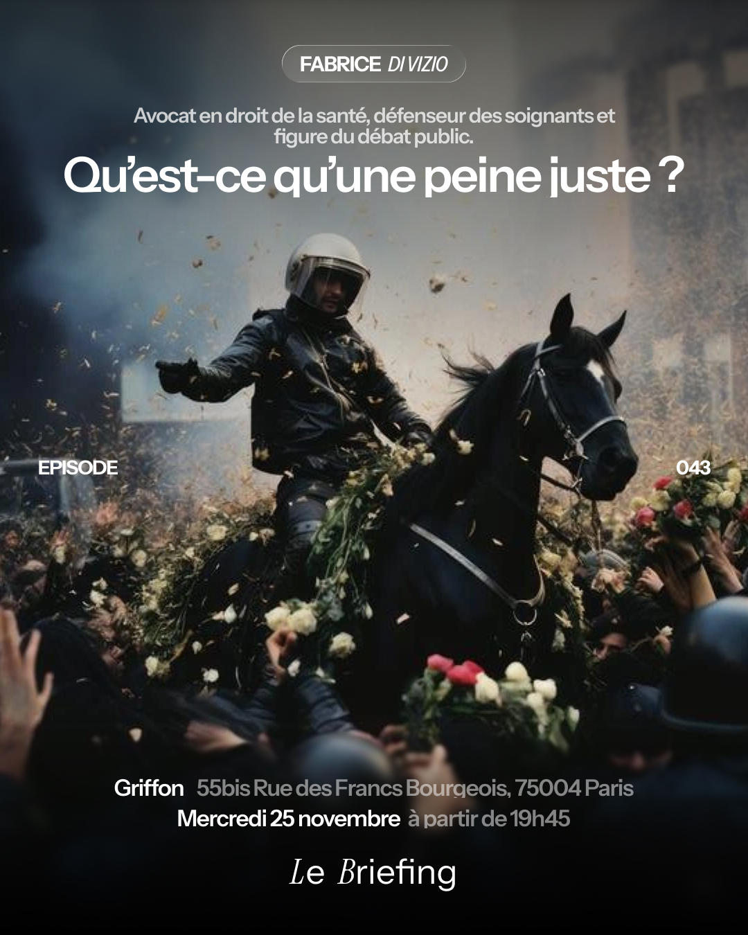 Affiche — Qu’est-ce qu’une peine juste ?, avec Fabrice Di Vizio