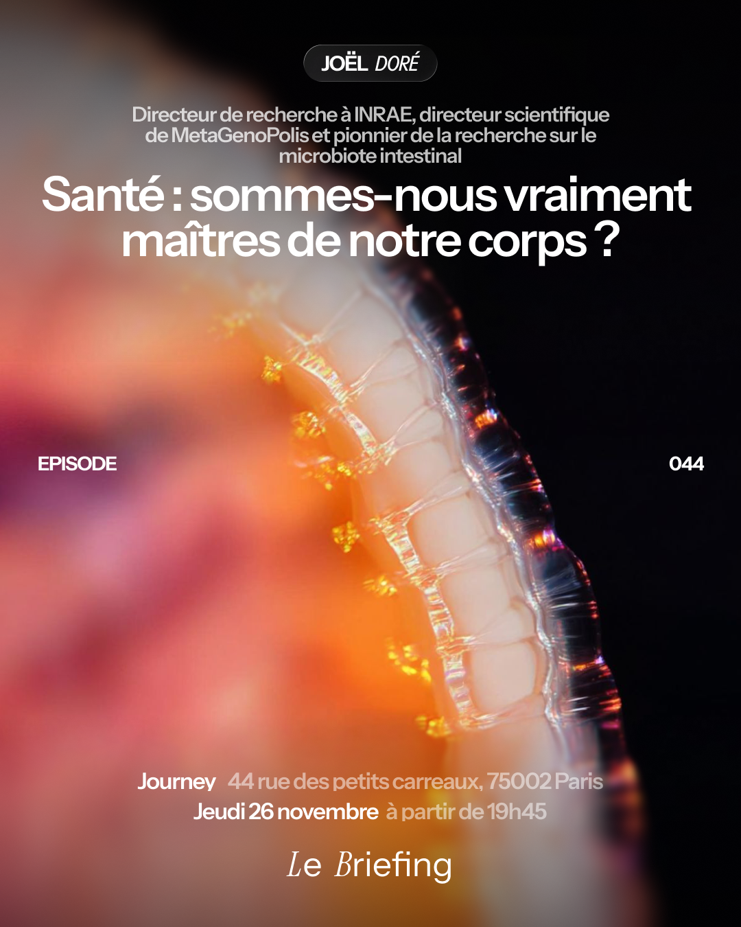 Affiche — Santé : sommes-nous vraiment maîtres de notre corps ?, avec Joël Doré